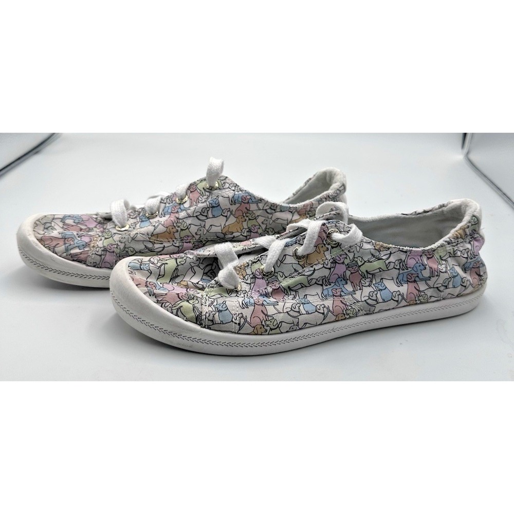 bobs skechers women shoes size 9.5 dog theme lace up memory foam